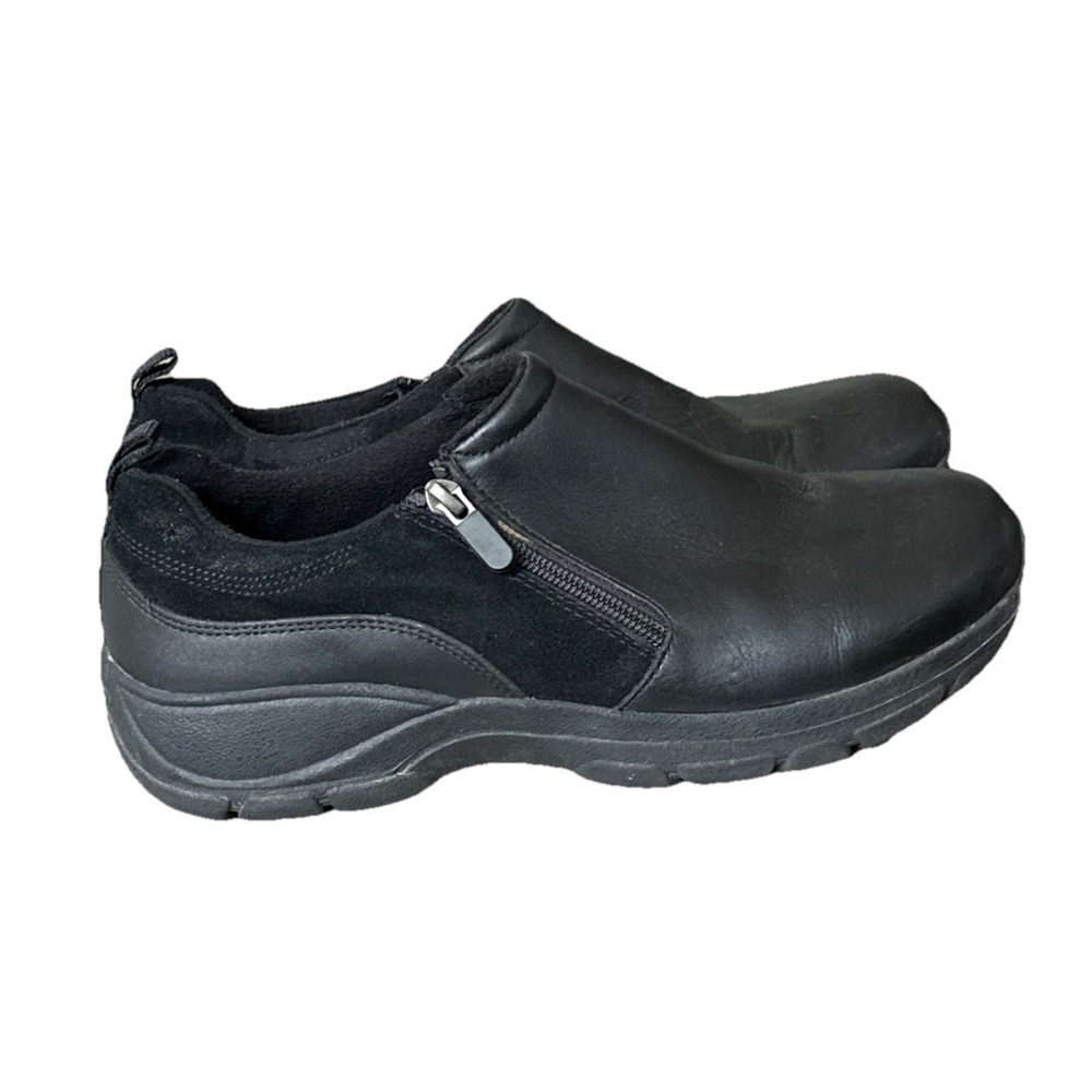 Lands End Womens 513025 Size 9.5 B Black Slip On All Weather Loafer Comfort Walk